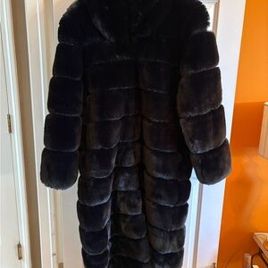 Luxurious Black Faux Fur Teddy Coat